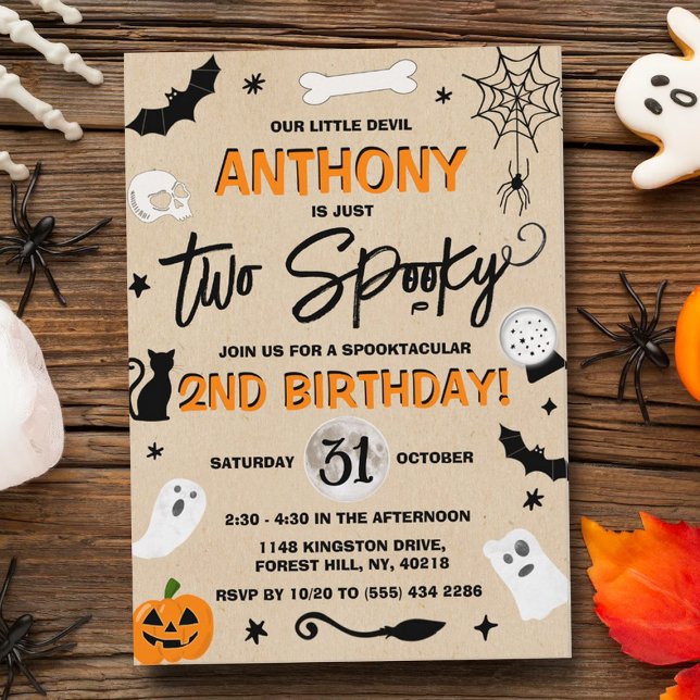 Invitation Deux Éffrayants ! Halloween 2e anniversaire (Créateur téléchargé)