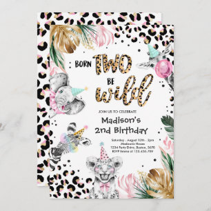 Invitation Deux Empreintes de léopard sauvages Safari Animaux