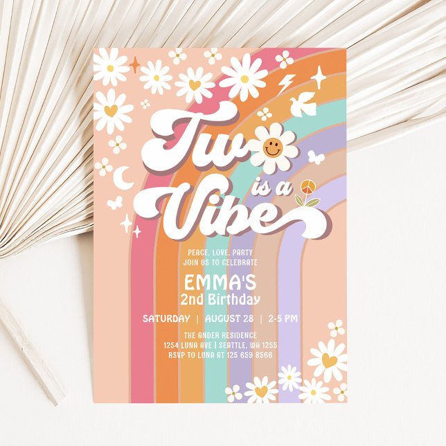 Invitation Deux est Vibe 2e anniversaire Super Rainbow (Créateur téléchargé)