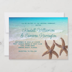 Invitation Deux étoiles de mer Mariage côtier des mers tropic