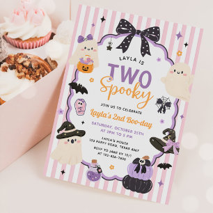 Invitation Deux fantômes effrayants Halloween 2e anniversaire