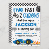Deux Fast 2 Curious Birthday Invitation, Boy Racin
