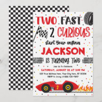 Deux Fast 2 Curious Birthday Invitation, Boy Racin