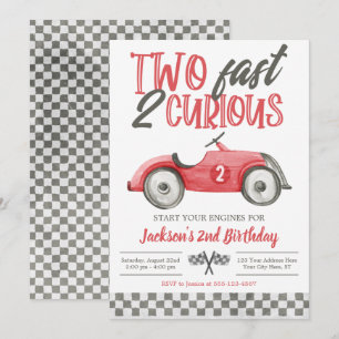 Invitation Deux Fast 2 Curious Birthday Invitation, Boy Racin