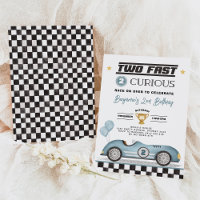 Deux Fast 2 Curious Blue Vintage Car Boy Anniversa