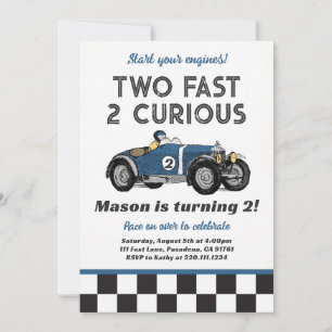 Invitation Deux Fast 2 Curious Course Voiture Party Invitatio