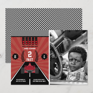 Invitation Deux Fast 2nd Birthday Boy Racing Formula Photo Ca