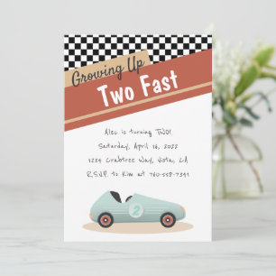 Invitation Deux Fast Car Theme Unique Jaune Rouge Noir