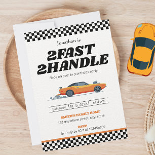 Invitation Deux Fast Two Handle Boy 2e fête d'anniversaire