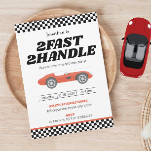 Invitation Deux Fast Two Handle Boy 2e fête d'anniversaire