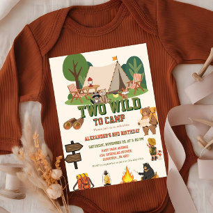 Invitation Deux fauves pour safari de camping en forêt pour u