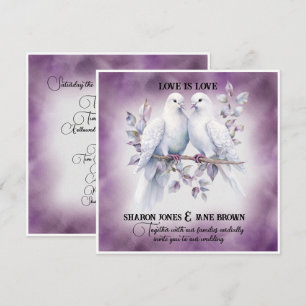 Invitation Deux femmes blanches Mariage lesbien