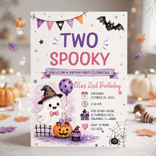 Invitation Deux fêtes d'anniversaire Halloween effrayantes