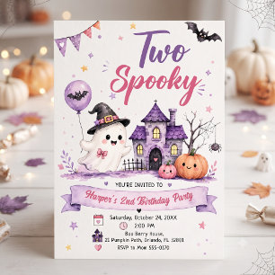Invitation Deux fêtes d'anniversaire Halloween effrayantes