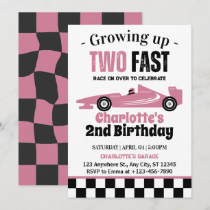 Invitation Deux Fille Rapide 2e fête d'anniversaire