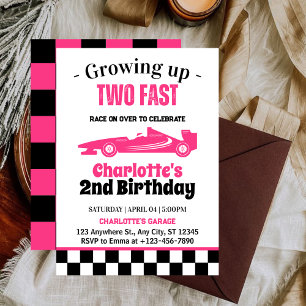 Invitation Deux Fille Rapide 2e fête d'anniversaire