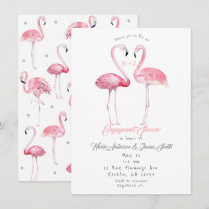 Invitation Deux Flamants roses Flamant rose Fiançailles Douch