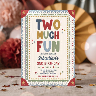 Invitation Deux fois plus d'amusement Fête d'anniversaire fan