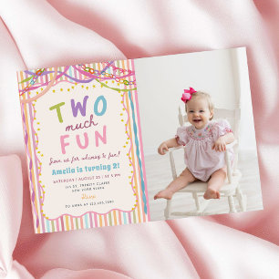 Invitation Deux fois plus d'amusement Photo Anniversaire 2 an