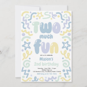 Invitation Deux fois plus de plaisir Confetti Balloon 2e anni