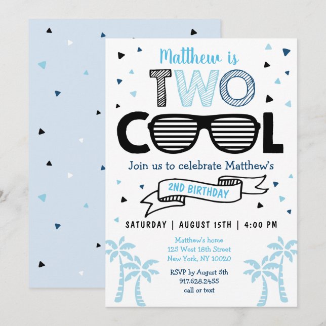 Invitation Deux Garçon Cool Anniversaire d'été (Devant / Derrière)