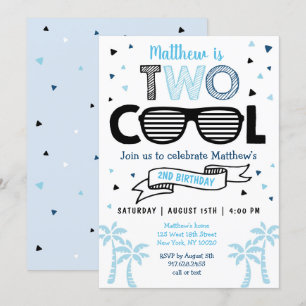 Invitation Deux Garçon Cool Anniversaire d'été