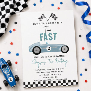 Invitation Deux Garçon de Course Rapide 2ème Fête d'Anniversa