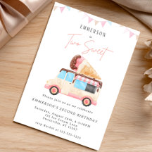 Deux gâteaux Camion de Glace Mignon 2ème Anniversa