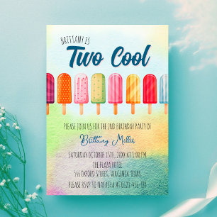 Invitation Deux Glaces Cool Mignon Deuxième Anniversaire