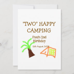 Invitation Deux heureux camping 2ème anniversaire arbre camp