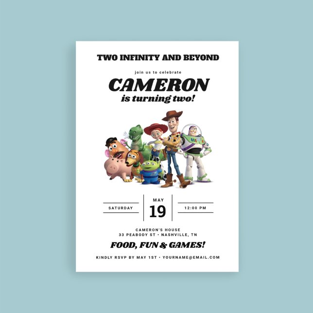Invitation Deux infinies et au-delà Toy Story 2e anniversaire (Créateur téléchargé)