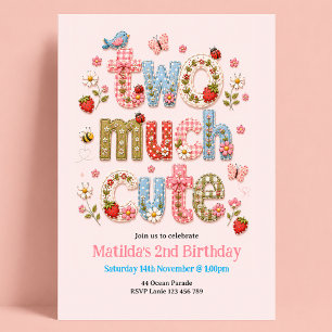Invitation Deux jolies filles pour un 2ème anniversaire