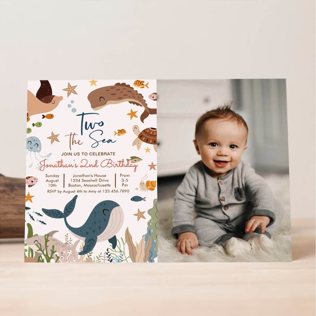Invitation Deux la fête d'anniversaire de 2 ans de tortue req (Créateur téléchargé)