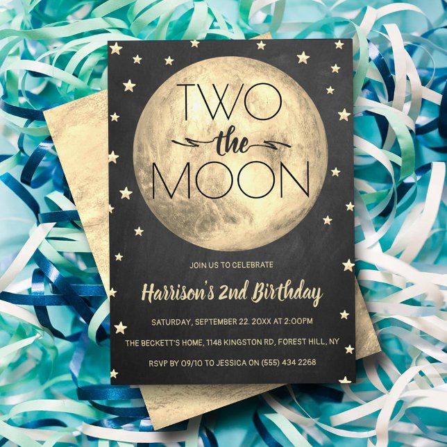 Invitation Deux La Lune 2e Anniversaire (Créateur téléchargé)