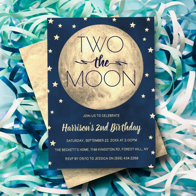 Invitation Deux La Lune 2e Anniversaire (Créateur téléchargé)