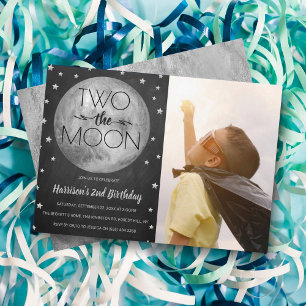 Invitation Deux La Lune 2e photo d'anniversaire