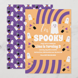 Invitation Deux lettres funky Halloween fantôme Spooky fête 