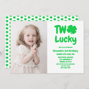 Invitation Deux Lucky St Patrick's Day 2e anniversaire
