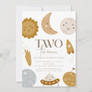 Invitation Deux Lune Boho Space 2e Anniversaire
