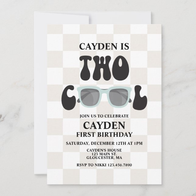 Invitation Deux lunettes de soleil Cool et Checkday 2ND Anniv (Devant)