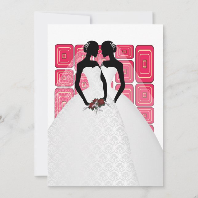 Invitation Deux Mariées En Mariage De Gowns De Mariage (Devant)