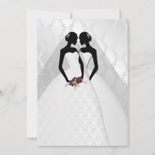 Invitation Deux Mariées En Mariage Mariage Élégant