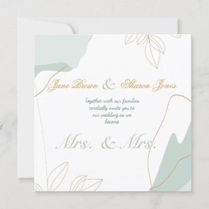 Invitation Deux mariées Lesbiennes Mariage de verdure