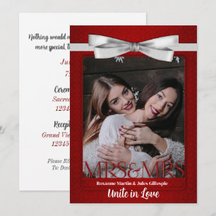 Invitation Deux mariées rouge avec Mariage White Gowns