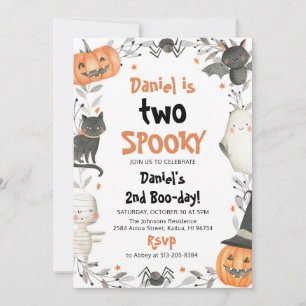 Invitation Deux mignonette Éffrayante Halloween Ghost 2e fête