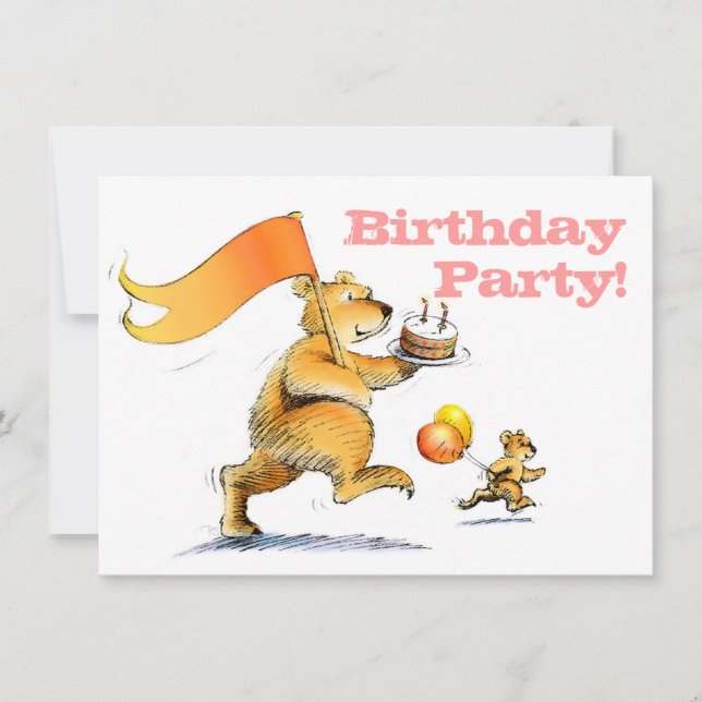 Invitation Deux mignons ours pour enfants 3e anniversaire (Devant)
