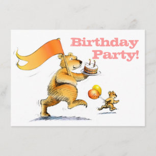 Invitation Deux mignons ours pour enfants 3e anniversaire