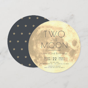 Invitation Deux Moon Gold Boy 2e Birthday Circle