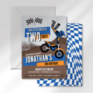 Invitation Deux motos de motocross rapides pour un deuxième a