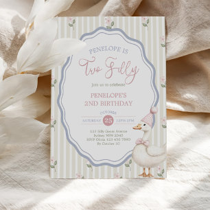 Invitation Deux Oie Silly Floral 2e Anniversaire